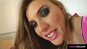 Angelina Winter Is Surrounded by Men in a Blowbang. She Receives a Massive Facial Cumshot from the Group.