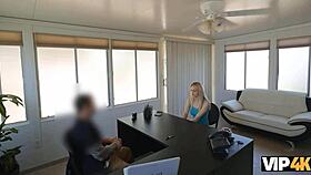 Blond Teen Approves Credits For Pussy-Nailing In Office Casting Interview