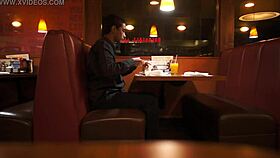 Indian Guy Enjoys American Breakfast Outdoors