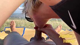 POV BLOWJOB in the park with a stranger ending in CUMSHOT