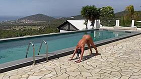 I love watchin Roxy Fox do naked sensual yoga by the pool, it's so hot