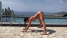 I love watchin Roxy Fox do naked sensual yoga by the pool, it's so hot