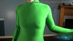 My first experience wearing a black zentai suit as a housewife