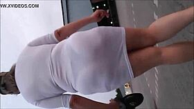 Mature BBW Flashes Big Ass In Public Forest