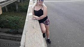 I bent over for doggystyle on the highway bridge.