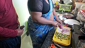 मेड स्वाती के सामने किचन में फ्लैशिंग और जर्क ऑफ