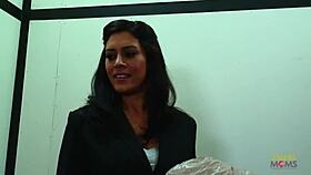 blonde milf with big tits gets monster cock blowjob