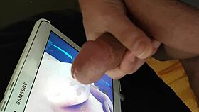 Tribut for btra69 with cum on cock during masturbation and cumshot