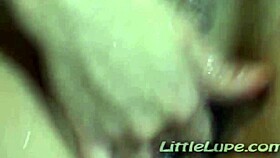 tiny latina lupe takes a solo shower in the bathroom