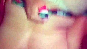 the mature milf pornstar masturbates her pussy in a hardcore home video.