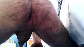 cuban gay guy plays with dildo and toys at home