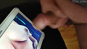 Tribut for btra69 with cum on cock during masturbation and cumshot