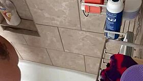 bbw danie showers her big tits