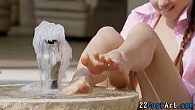 Foot fetish teen tugs my cum