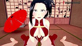 Momo Yaoyorozu delivers wild BJ and TJ in Boku no Hero!