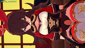 amber playfully teases with her shorts in hentai fun