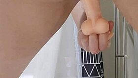 she rides that wet dildo hard