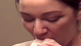 She looks cute in silky pantyhose outfit