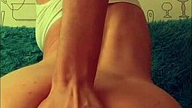 beautiful brunette playing with her tight anal hole