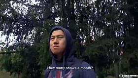 Twink cutie moans and curses as his tight ass gets pounded for money in czech hunter