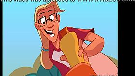 Girls getting a suntan in naughty home animation hentai