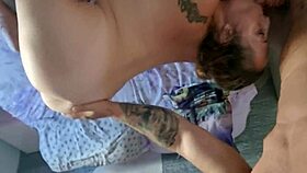 Blonde sucking her man?