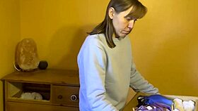 this little bikini man gets dominated by a huge tall giantess in a fetish scene.