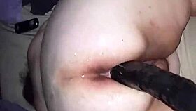 Big ass amateur bbw riding big black dildo