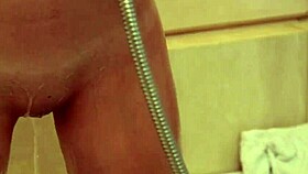 Petite Brunette Amelie B Bathing in Shower with Small Tits