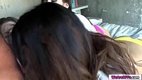 Three sluts fight for big cock