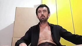 watch this huge 25cm cock squirt as clothes get ripped off