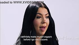 Thick pornstar Holly Day fingers herself in interview!