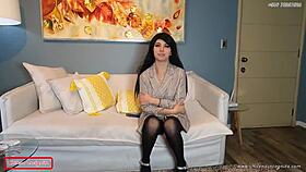 Wet latina psychotherapist fucks client in office trailer 😈