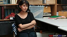 Security guard confronts teen shoplifter in office