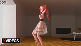 i dance a seductive strip, ripping clothes for chocolate cream in mmd fantasy.