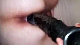 Big ass amateur bbw riding big black dildo