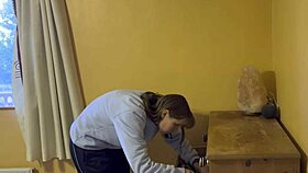 this little bikini man gets dominated by a huge tall giantess in a fetish scene.