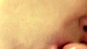 blonde gives casual blowjob in everyday scene