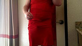 is this gay crossdresser ripping clothes at hotel?