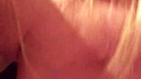 blonde gives casual blowjob in everyday scene