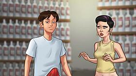 Summertime Saga - Smuk russisk nyder intens sex med kæmpe pik