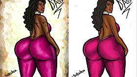 cherokee d ass showcases her thick booty in this detailed illustration