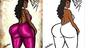 cherokee d ass showcases her thick booty in this detailed illustration