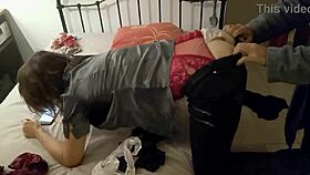 Amoul v usnjenih hlačah dobi doggystyle pov deepthroat in rimming