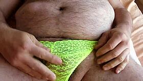 Intense Cumshot Into Yellow Panties