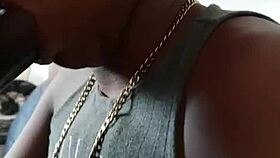 Tiny Tits Ebony Whore Licks Cumshot Off Wet Natural Tits!