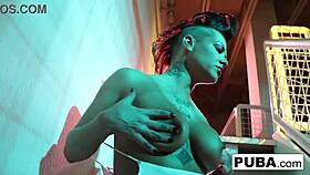 Milf jezebelle bond teases in lingerie, showing big tits and ass