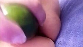 Mature Central American Woman Masturbates With Cucumber