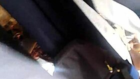 a glimpse under the nylon skirt revealing panties