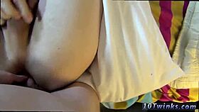 Twink boys engage in hardcore gay bareback sex